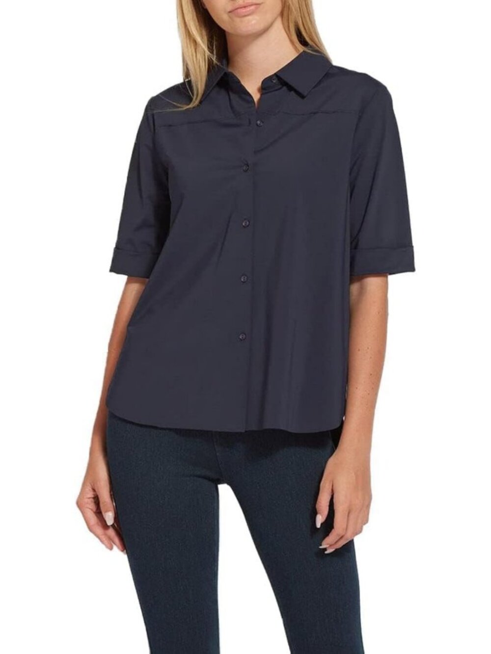 Chic Women's Short Sleeve Button Down Top - Versatile, Stylish & Comfortable